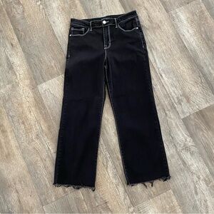 Sanctuary Denim Non- Conformist Wide Leg Crop Standard Rise Pants Frayed Hem 29